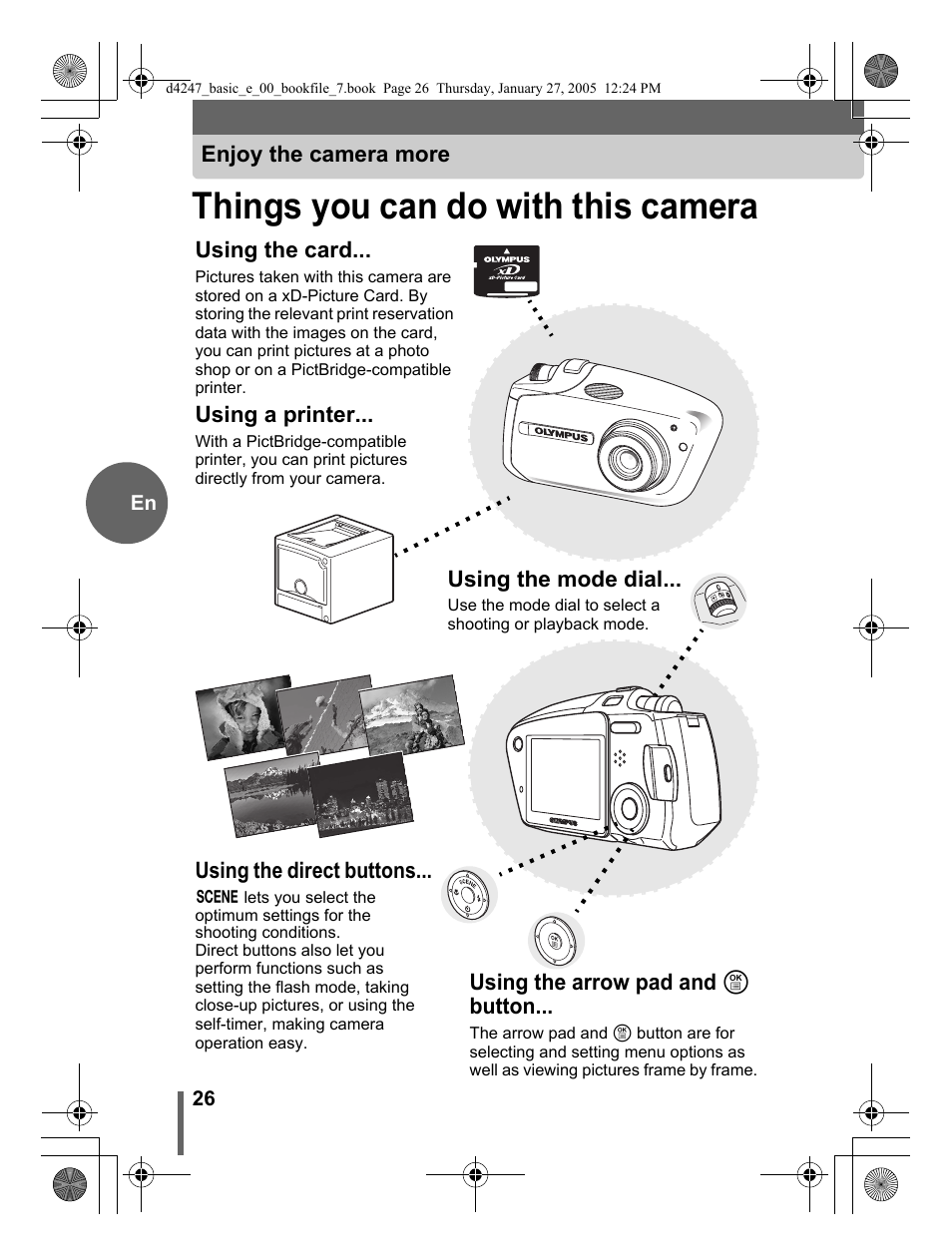Things you can do with this camera | Olympus Stylus Verve S User Manual | Page 26 / 124