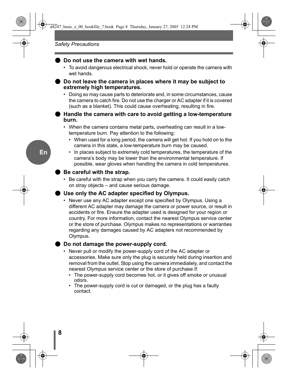 Olympus Stylus Verve S User Manual | Page 8 / 124