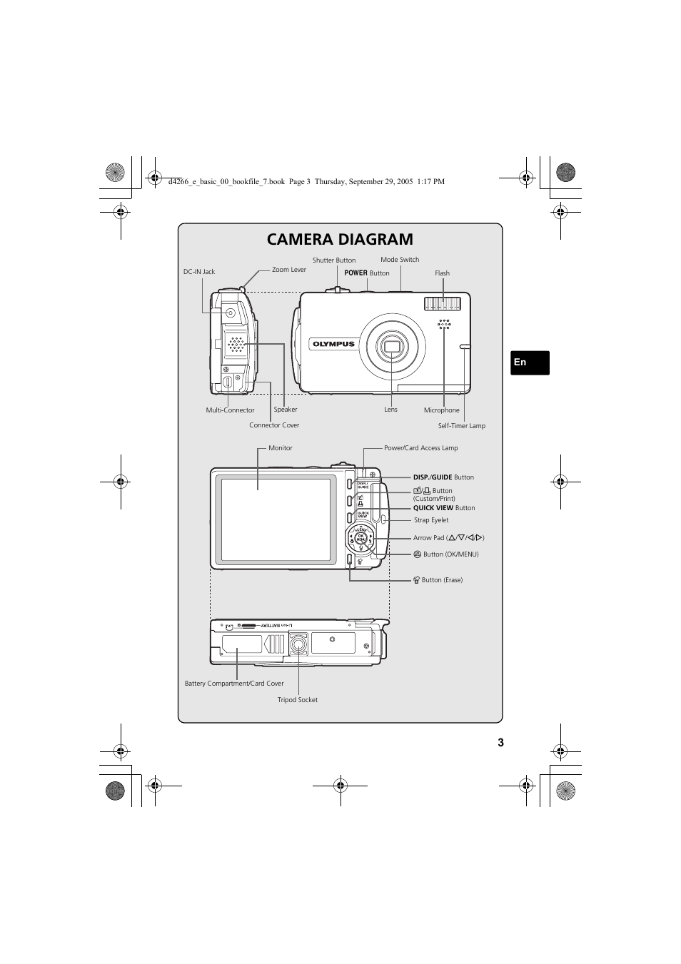 Camera diagram | Olympus SP-700 User Manual | Page 3 / 84