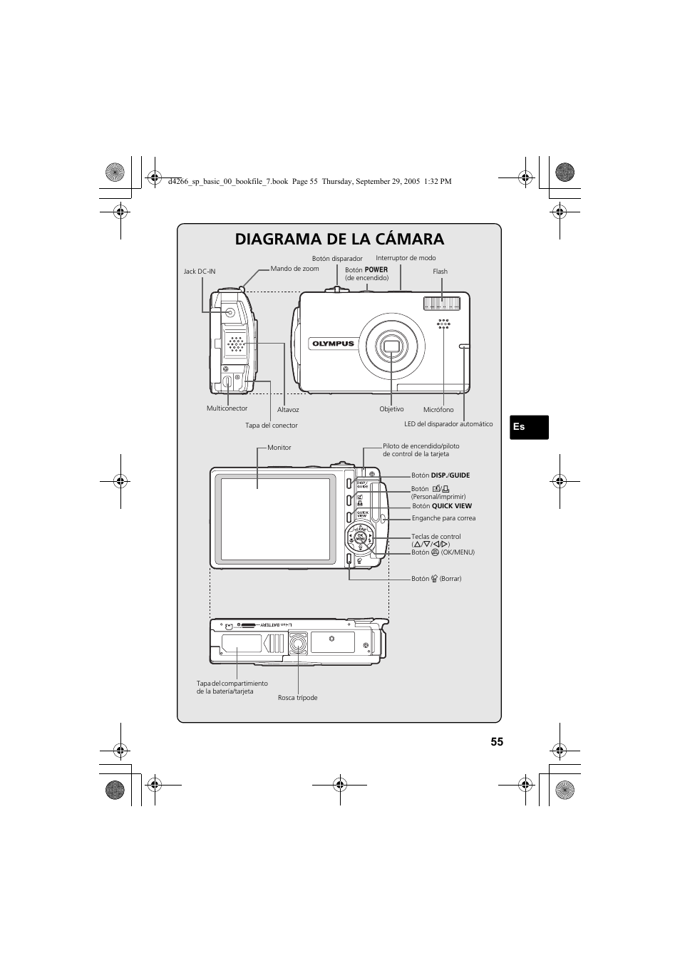 Diagrama de la cámara | Olympus SP-700 User Manual | Page 55 / 84