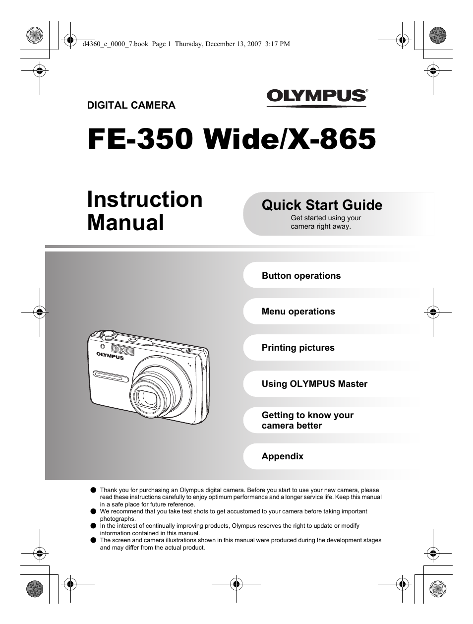 Olympus FE-350 User Manual | 68 pages