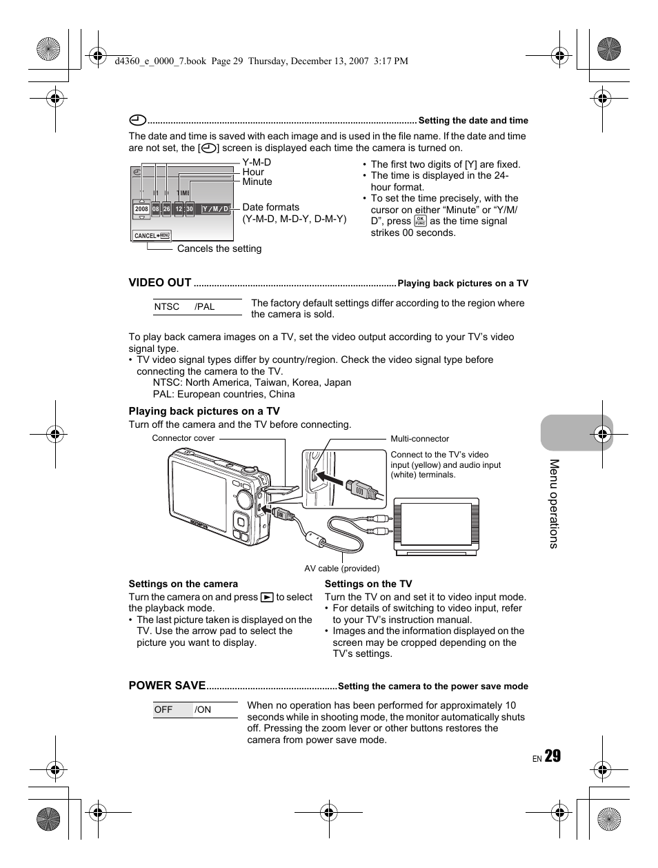 Menu operations | Olympus FE-350 User Manual | Page 29 / 68