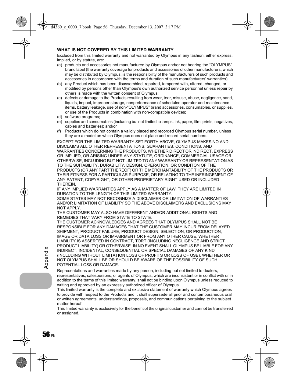 Olympus FE-350 User Manual | Page 56 / 68