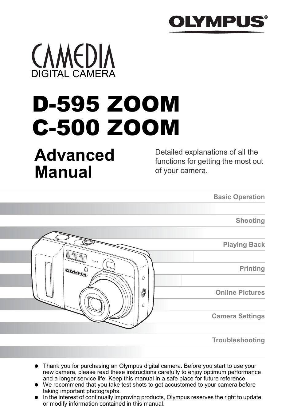 Olympus D-595 Zoom User Manual | 156 pages