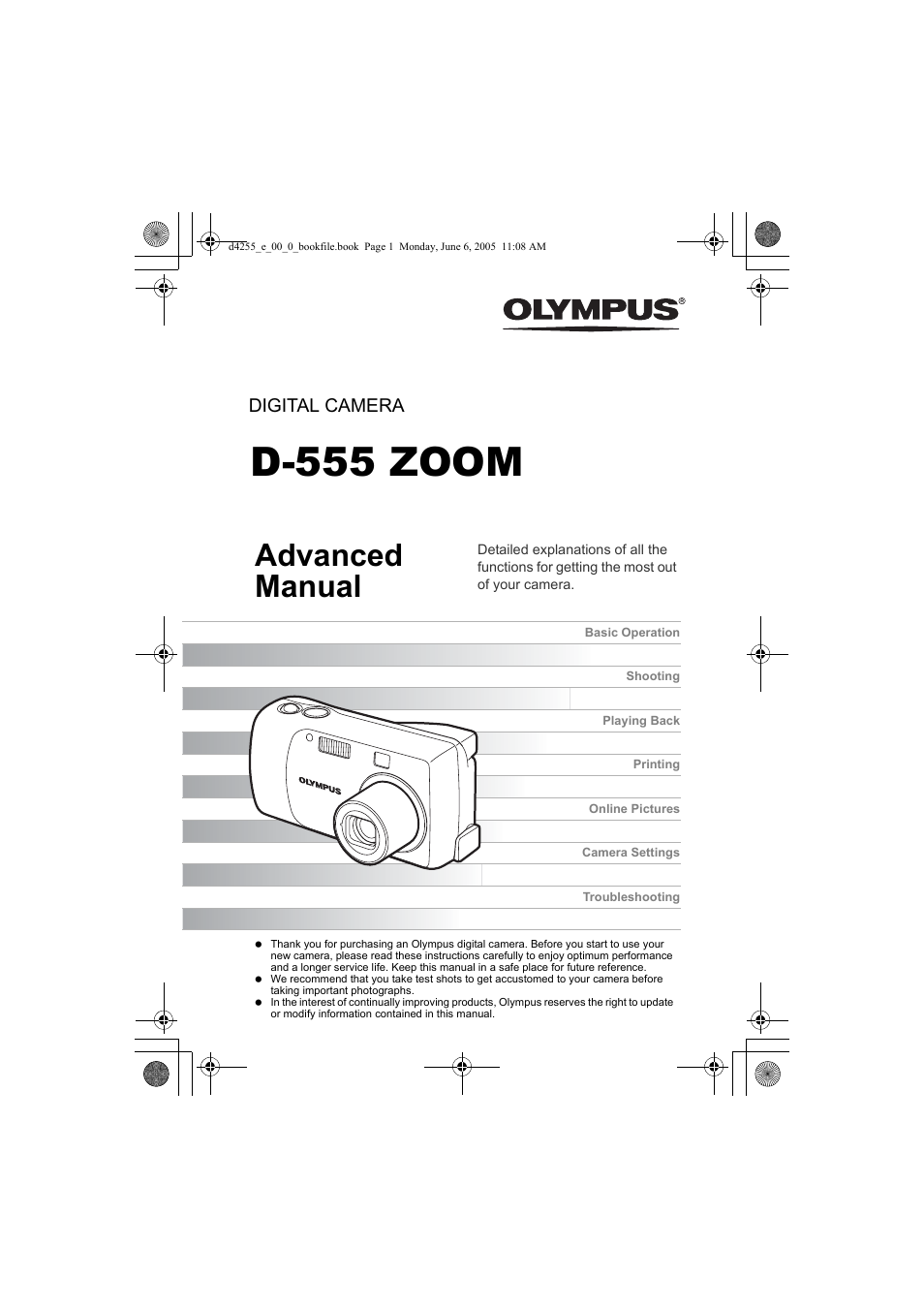 Olympus D-555 Zoom ImageLink User Manual | 124 pages