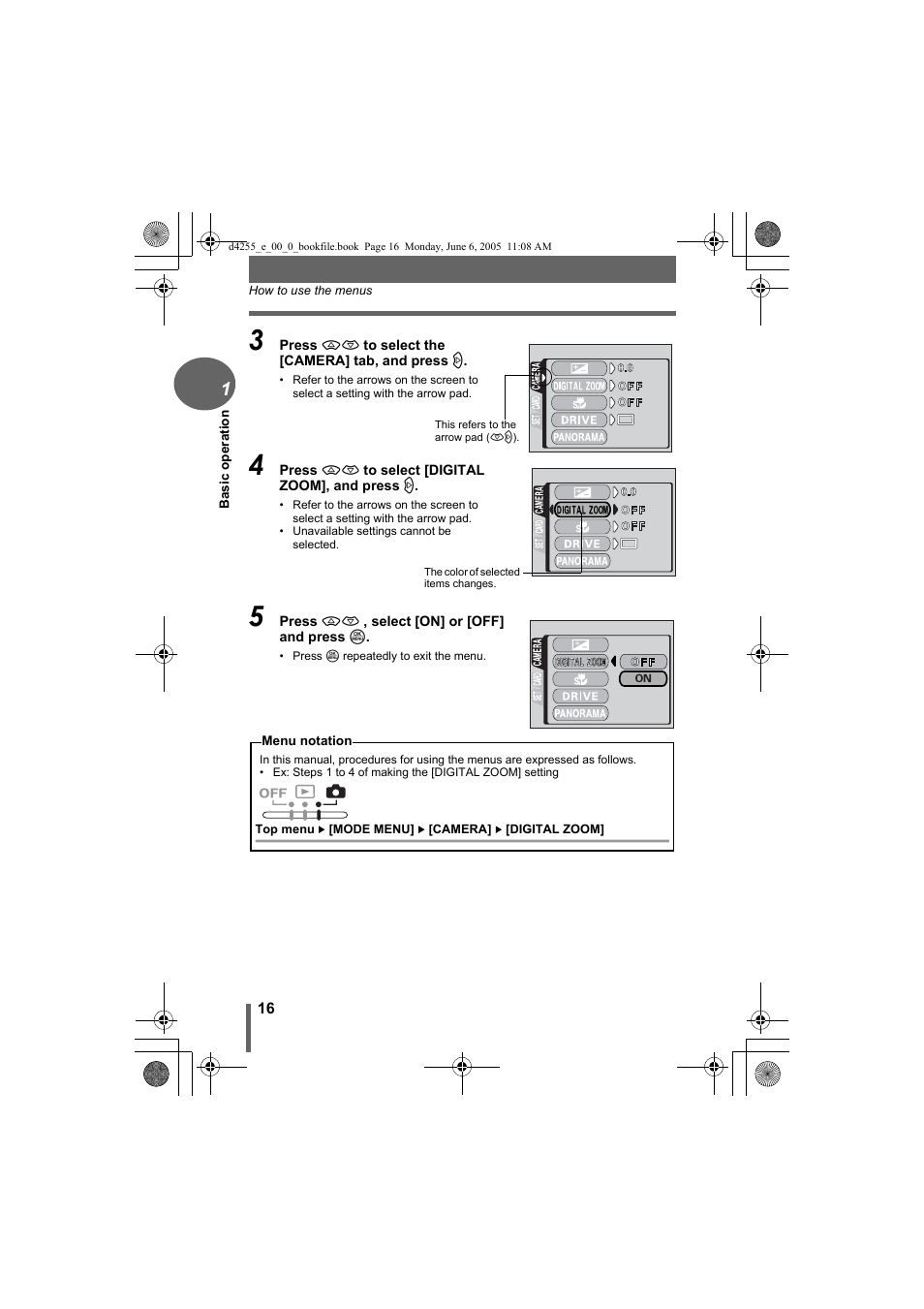Olympus D-555 Zoom ImageLink User Manual | Page 16 / 124