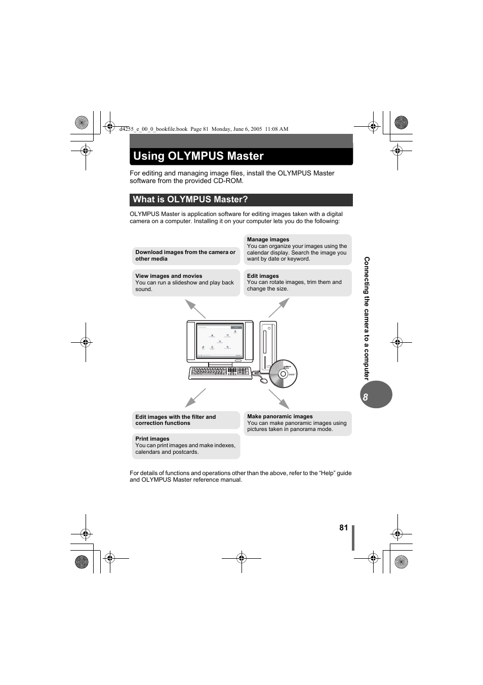 Using olympus master, What is olympus master | Olympus D-555 Zoom ImageLink User Manual | Page 81 / 124