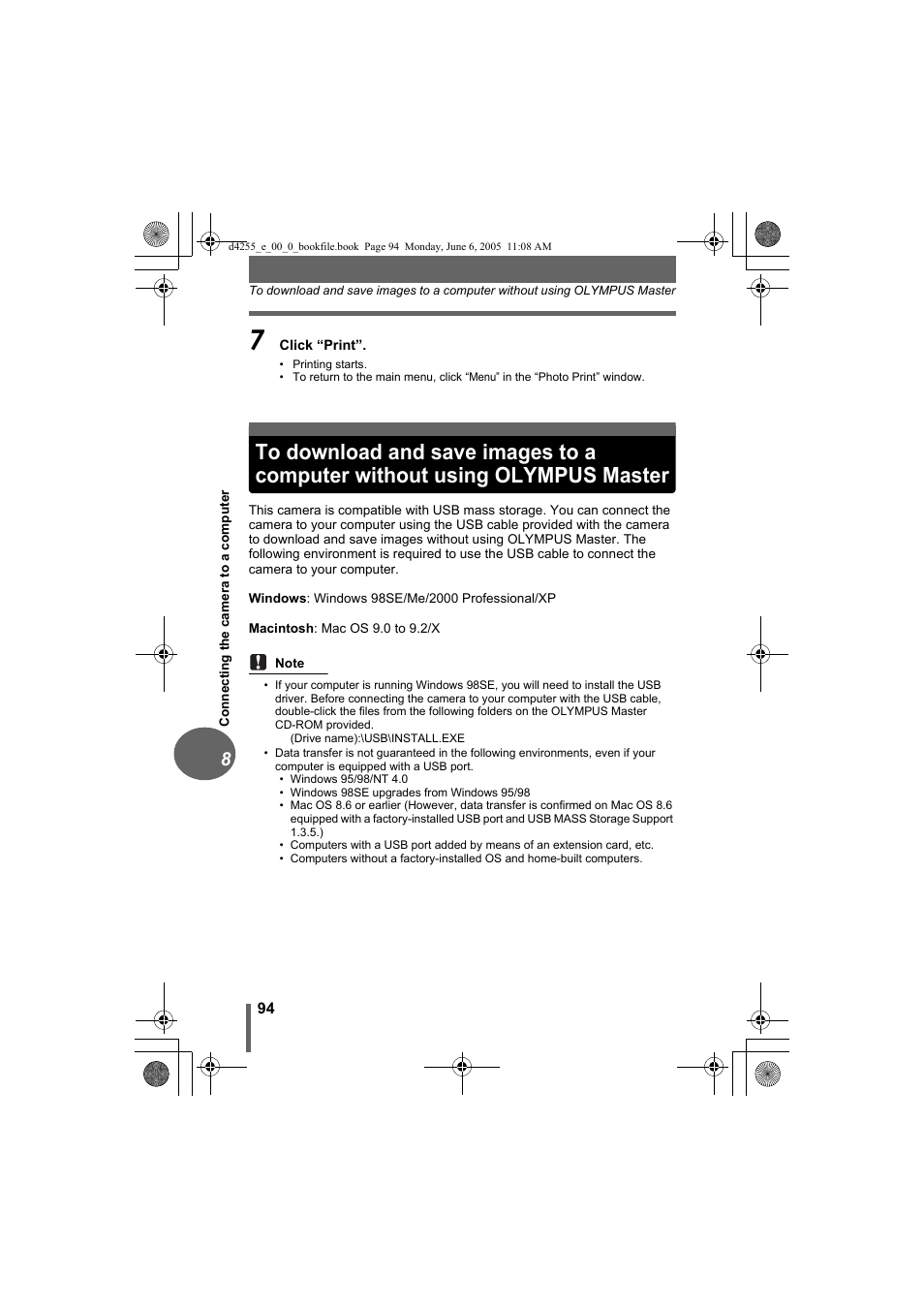 Olympus master | Olympus D-555 Zoom ImageLink User Manual | Page 94 / 124