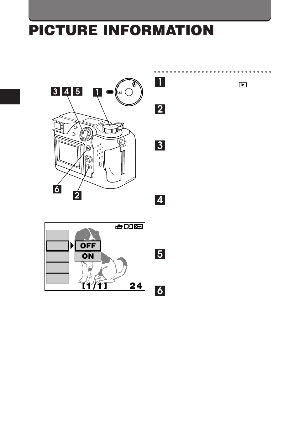 Picture information | Olympus C-3000 Zoom User Manual | Page 4 / 86