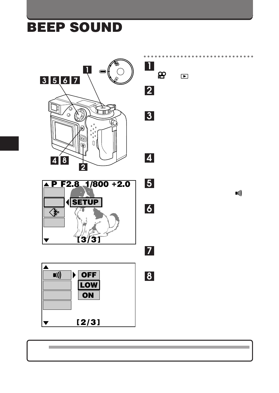 Beep sound | Olympus C-3000 Zoom User Manual | Page 54 / 86