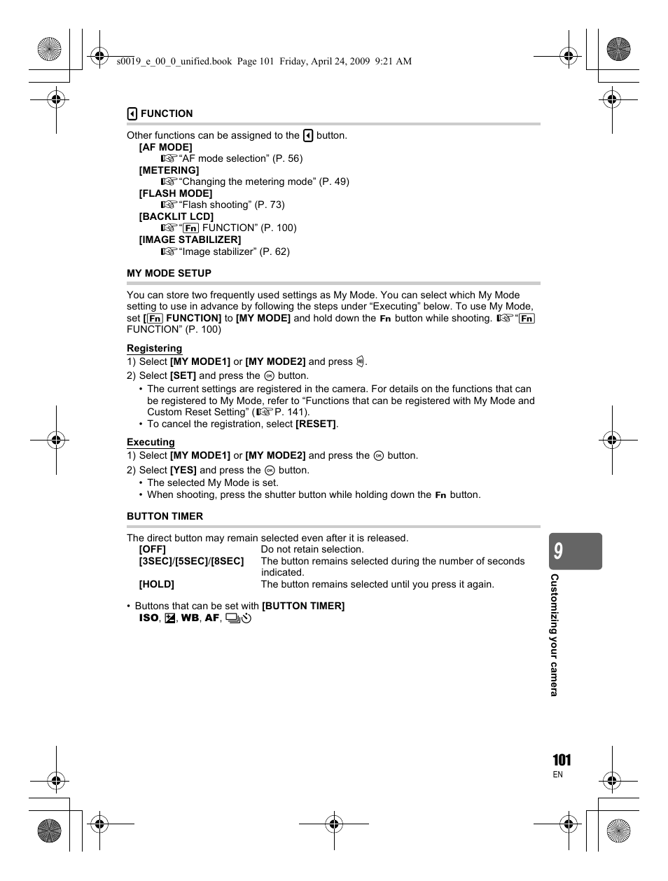 Olympus E-P1 User Manual | Page 101 / 164
