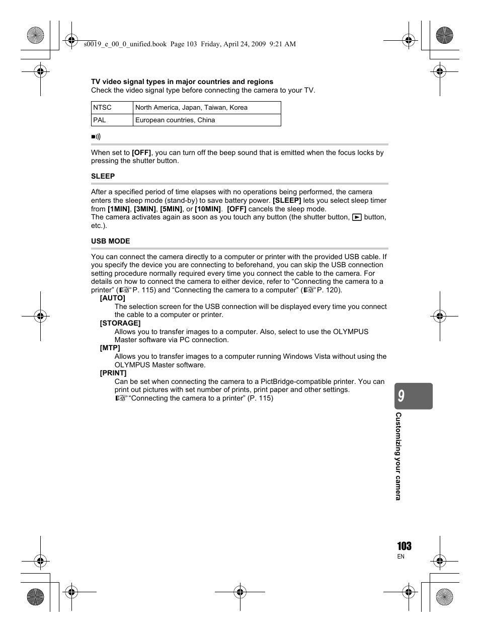 Olympus E-P1 User Manual | Page 103 / 164