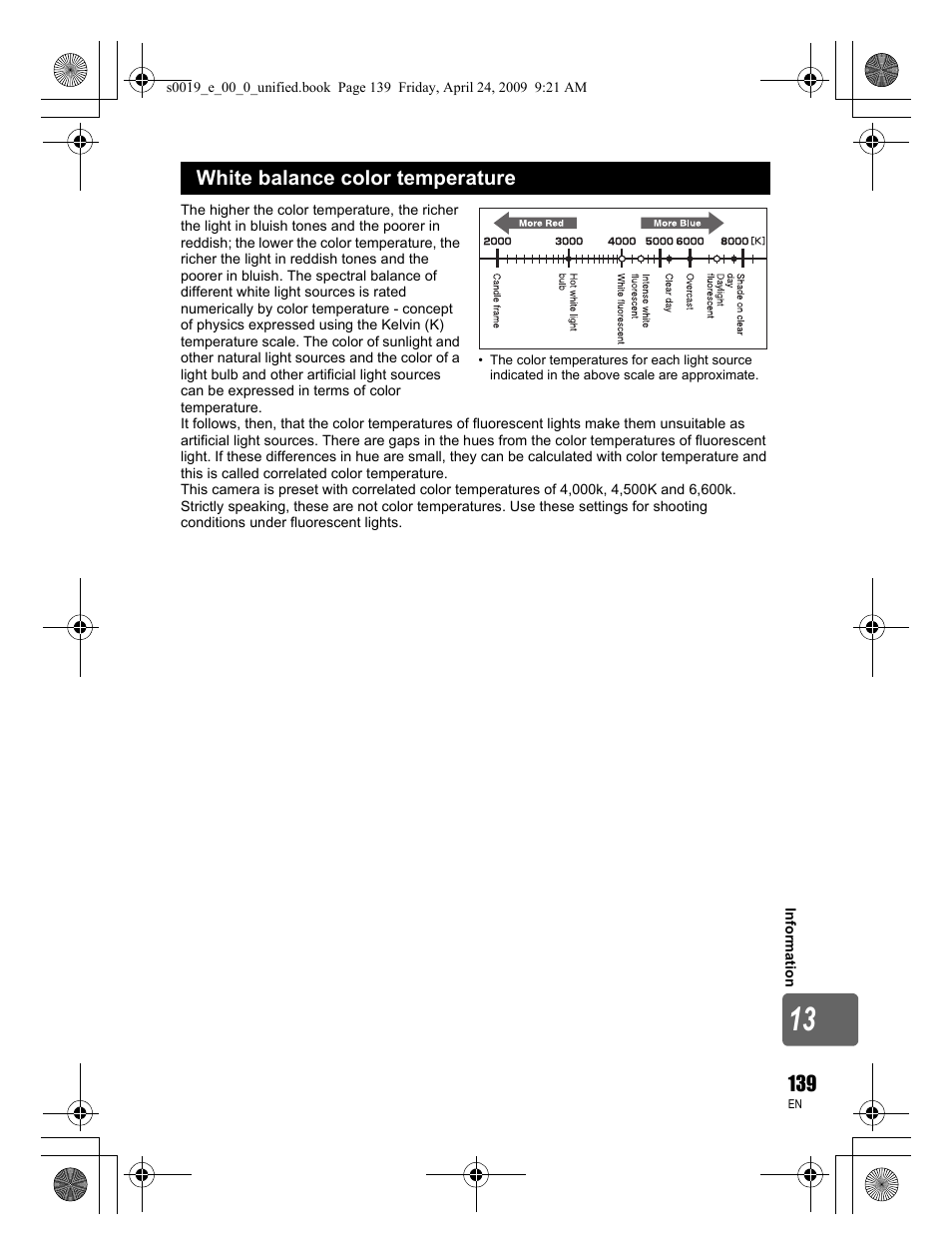 White balance color temperature | Olympus E-P1 User Manual | Page 139 / 164