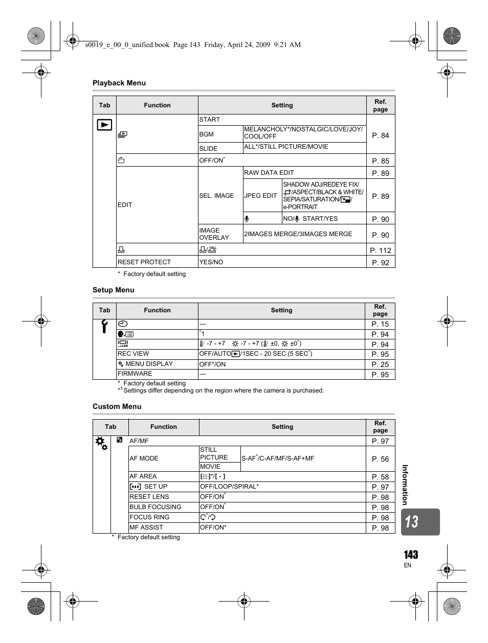Olympus E-P1 User Manual | Page 143 / 164