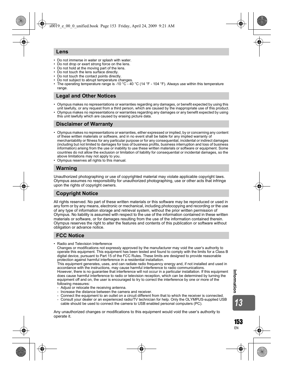 Olympus E-P1 User Manual | Page 153 / 164
