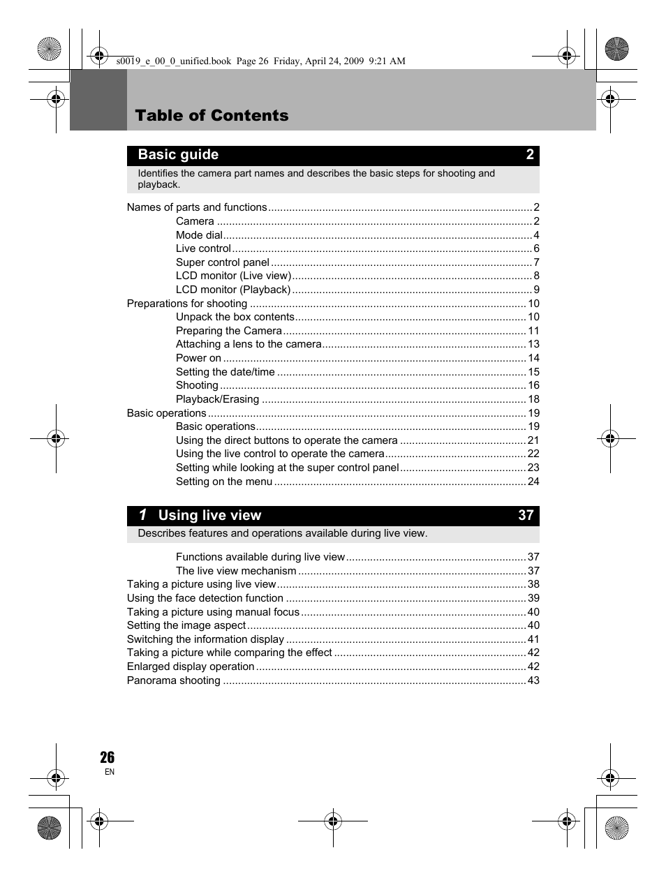 Olympus E-P1 User Manual | Page 26 / 164