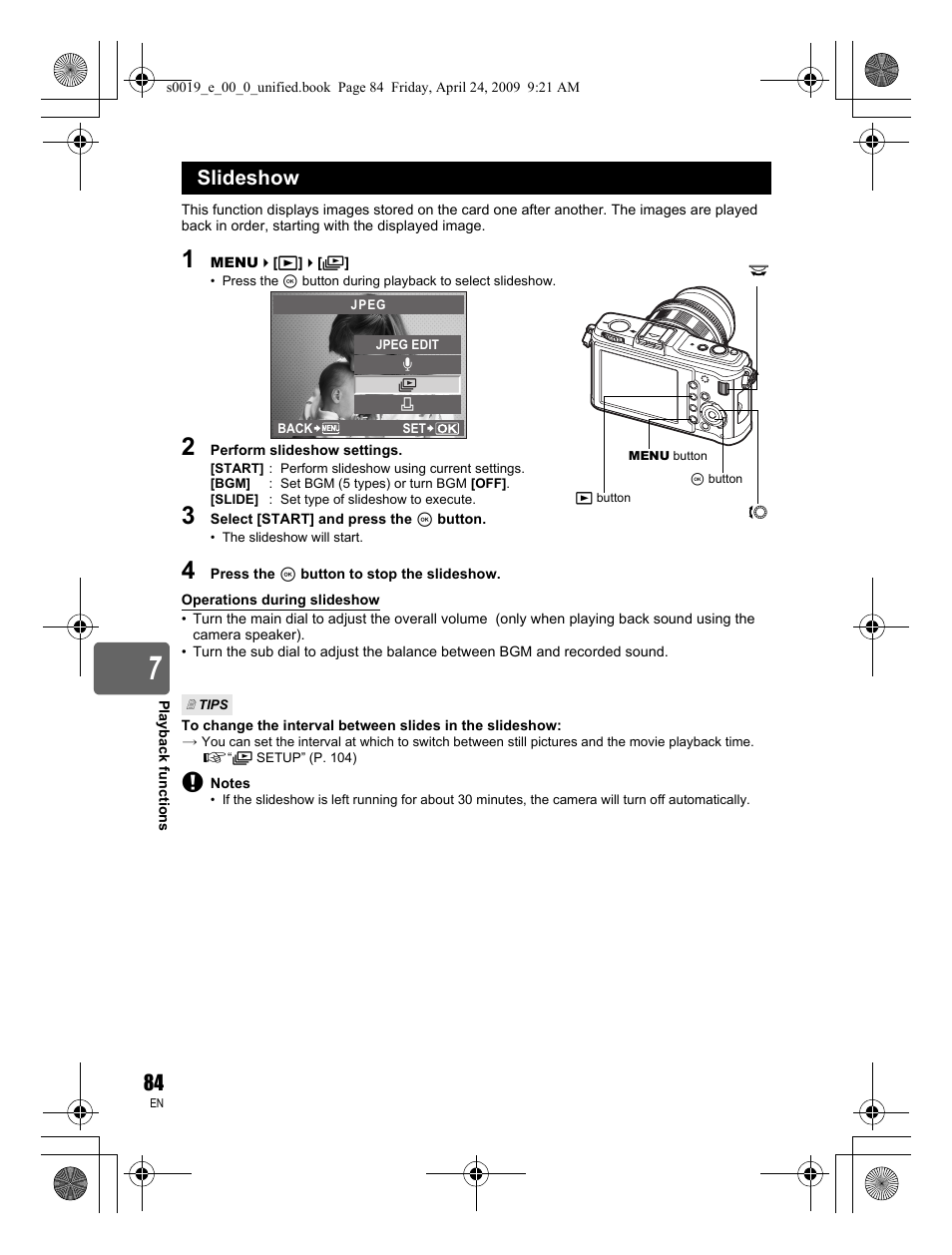 Slideshow | Olympus E-P1 User Manual | Page 84 / 164
