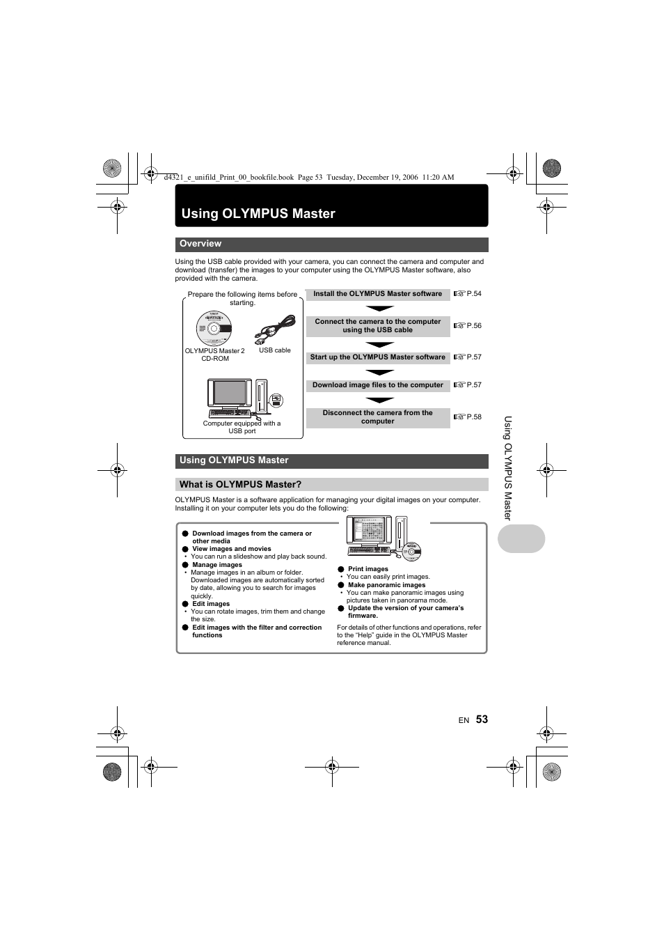 Using olympus master, P.53 | Olympus SP-550 UZ User Manual | Page 53 / 100