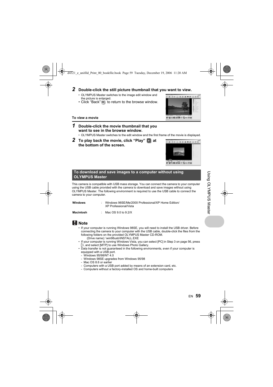 Olympus SP-550 UZ User Manual | Page 59 / 100