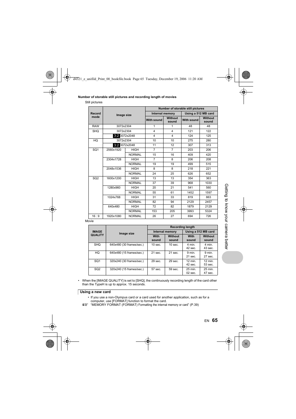 Get ting to know your camera be tt er | Olympus SP-550 UZ User Manual | Page 65 / 100