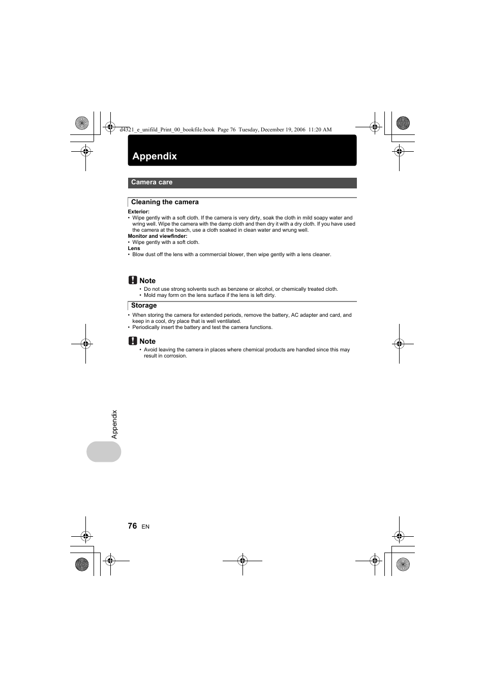 Appendix, P.76 | Olympus SP-550 UZ User Manual | Page 76 / 100