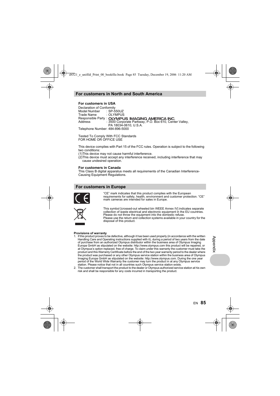 Olympus SP-550 UZ User Manual | Page 85 / 100