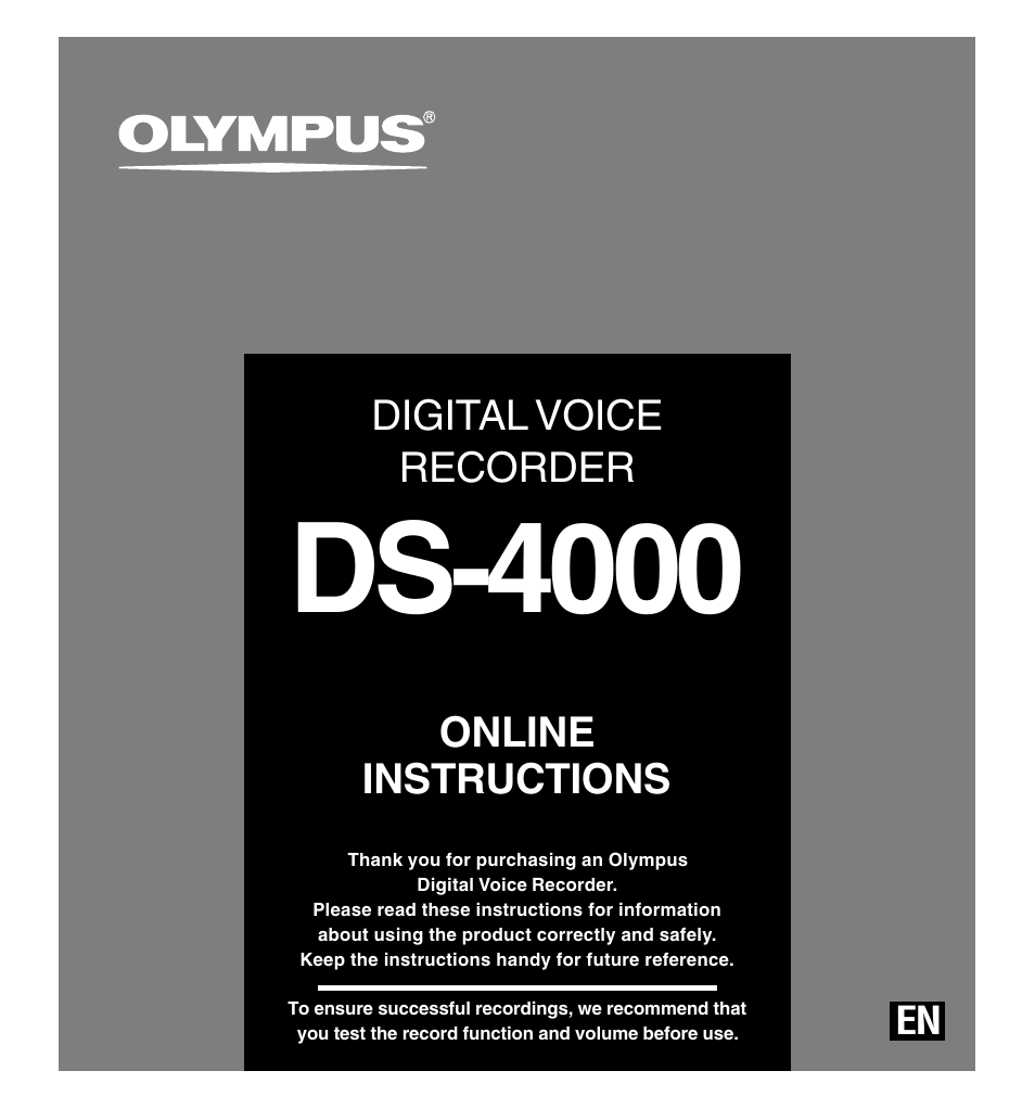 Olympus DS-4000 User Manual | 88 pages