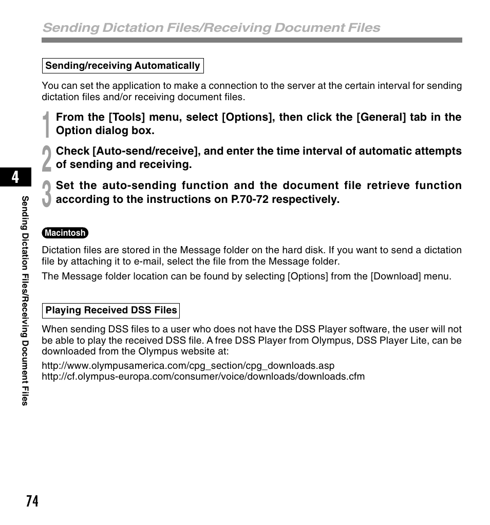 Olympus DS-4000 User Manual | Page 74 / 88