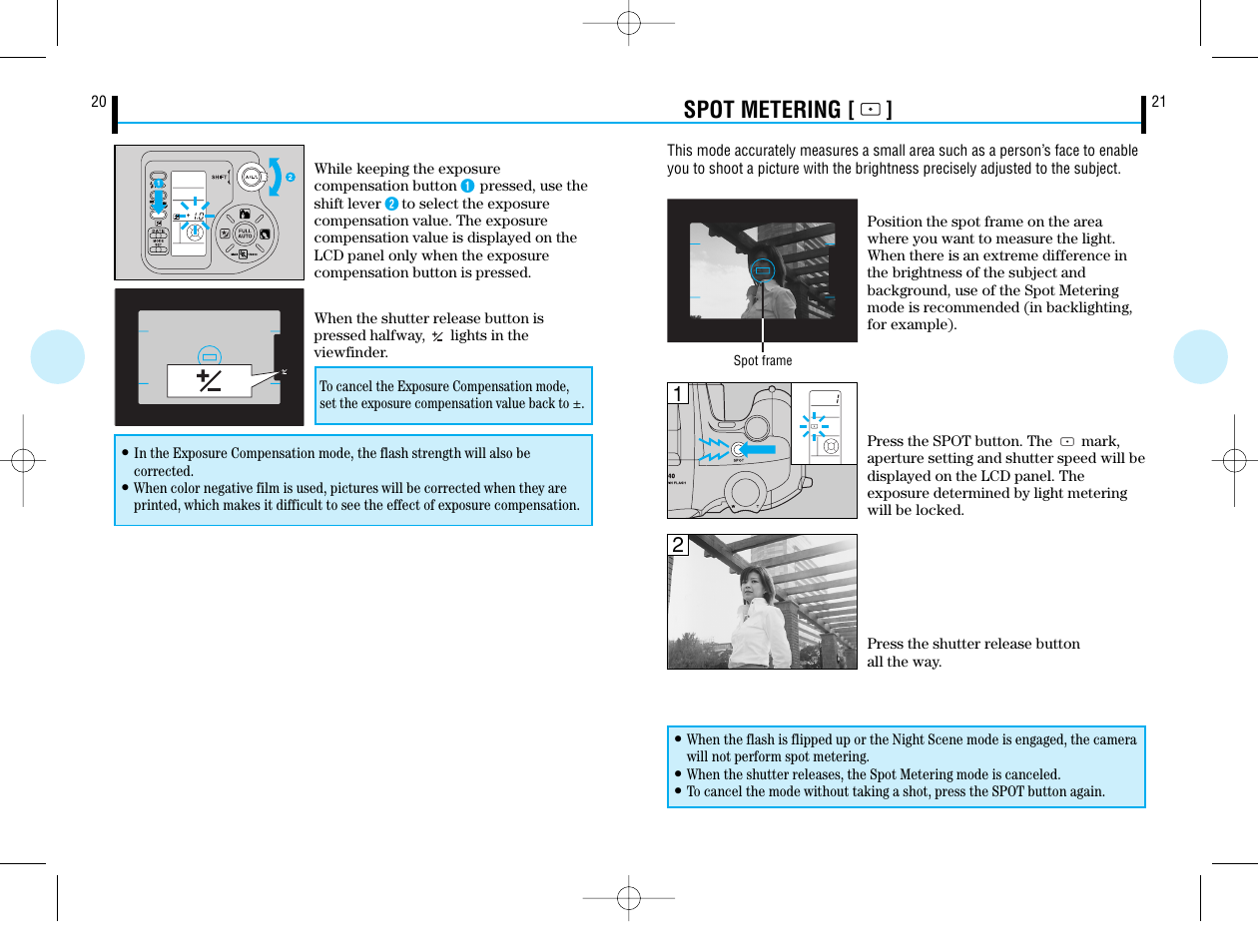 Spot metering | Olympus IS-50 QD User Manual | Page 11 / 15