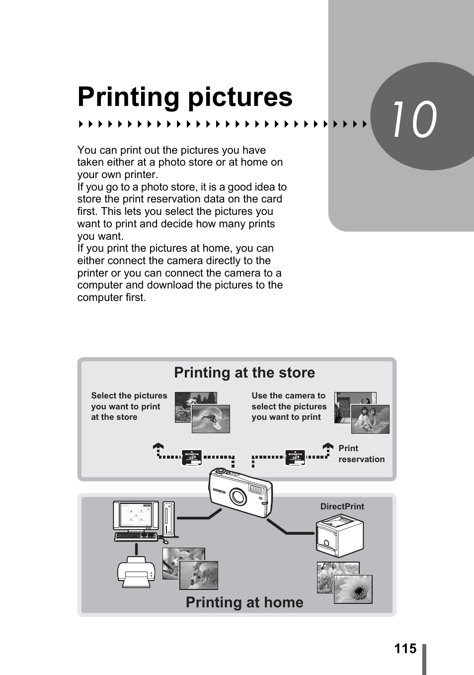 10 printing pictures, Printing pictures, P. 115 | Olympus IR-300 User Manual | Page 115 / 182