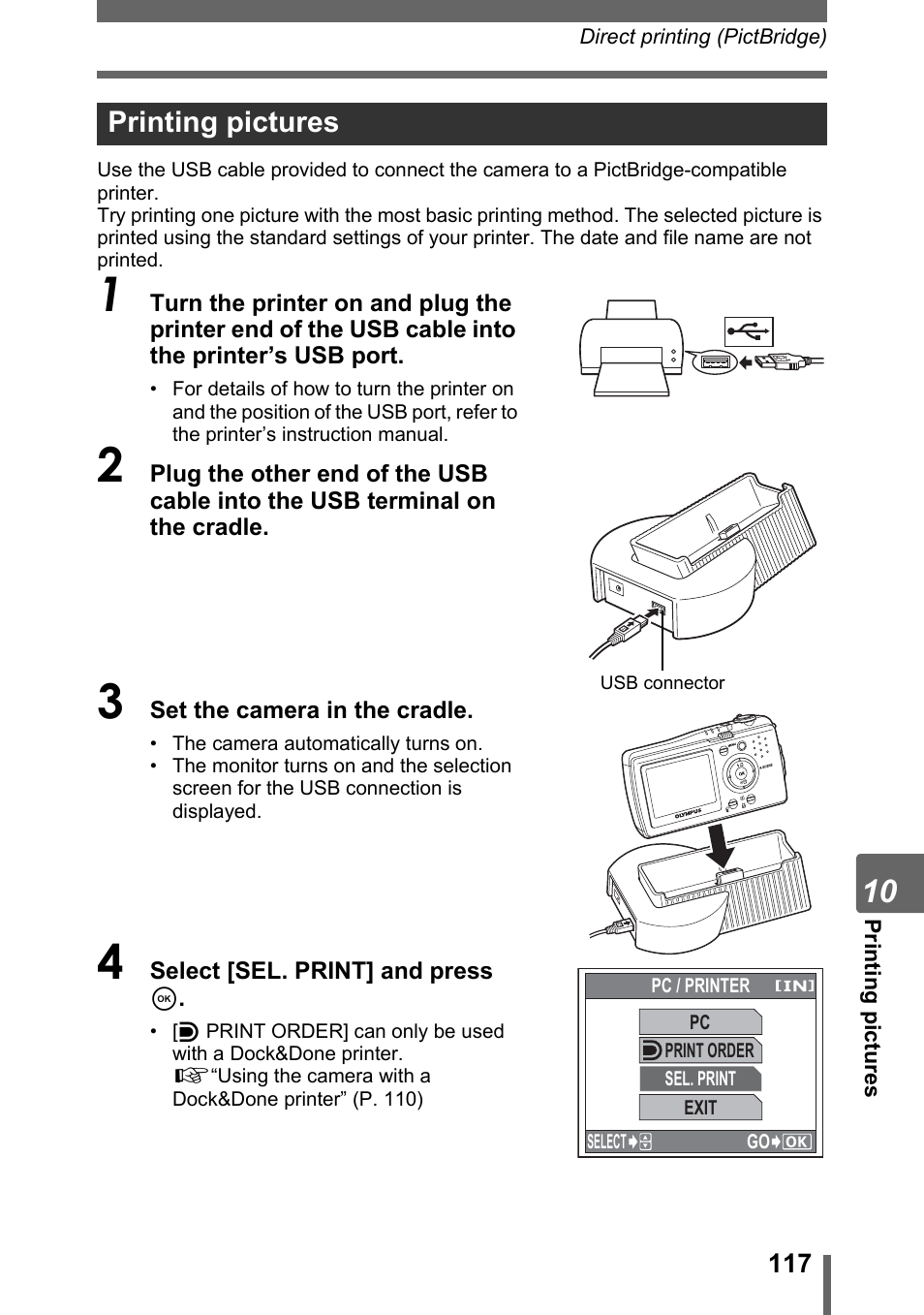 Printing pictures | Olympus IR-300 User Manual | Page 117 / 182