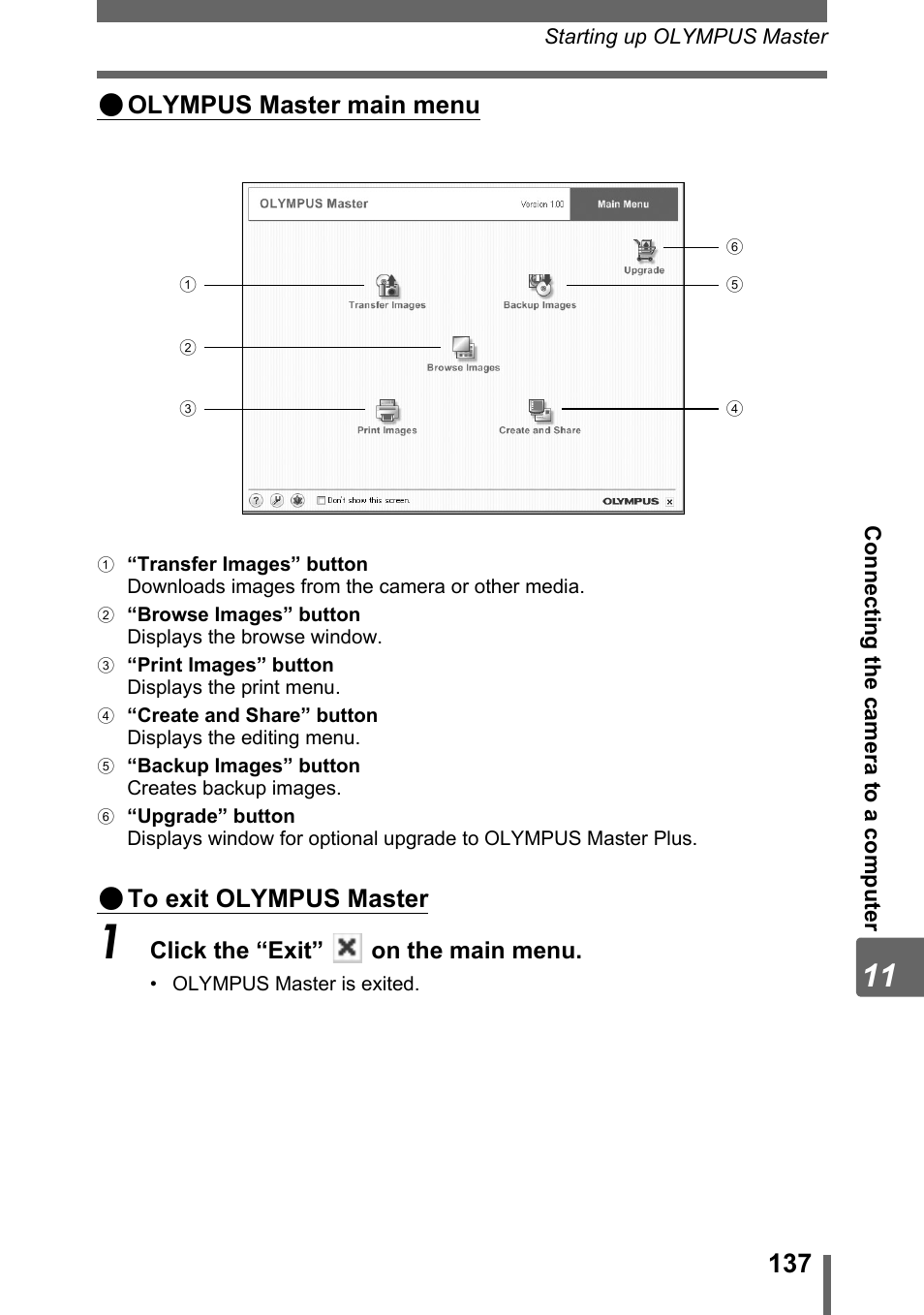 Olympus master main menu | Olympus IR-300 User Manual | Page 137 / 182