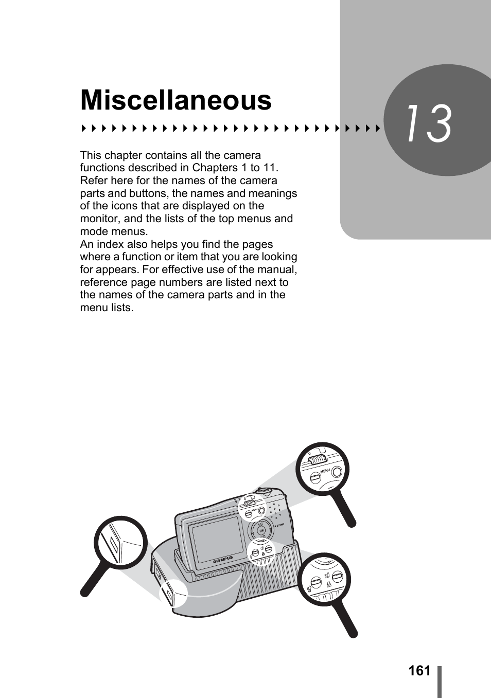 13 miscellaneous, Miscellaneous, P. 161 | Olympus IR-300 User Manual | Page 161 / 182