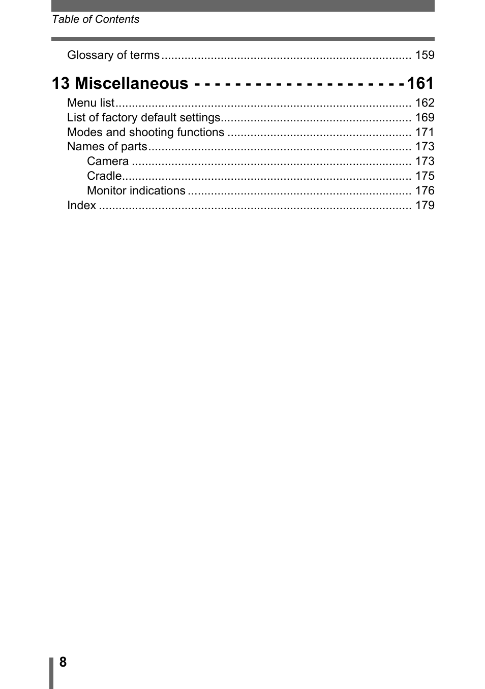 13 miscellaneous | Olympus IR-300 User Manual | Page 8 / 182