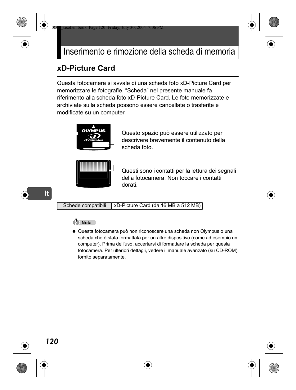 Xd-picture card | Olympus Stylus Verve User Manual | Page 120 / 163