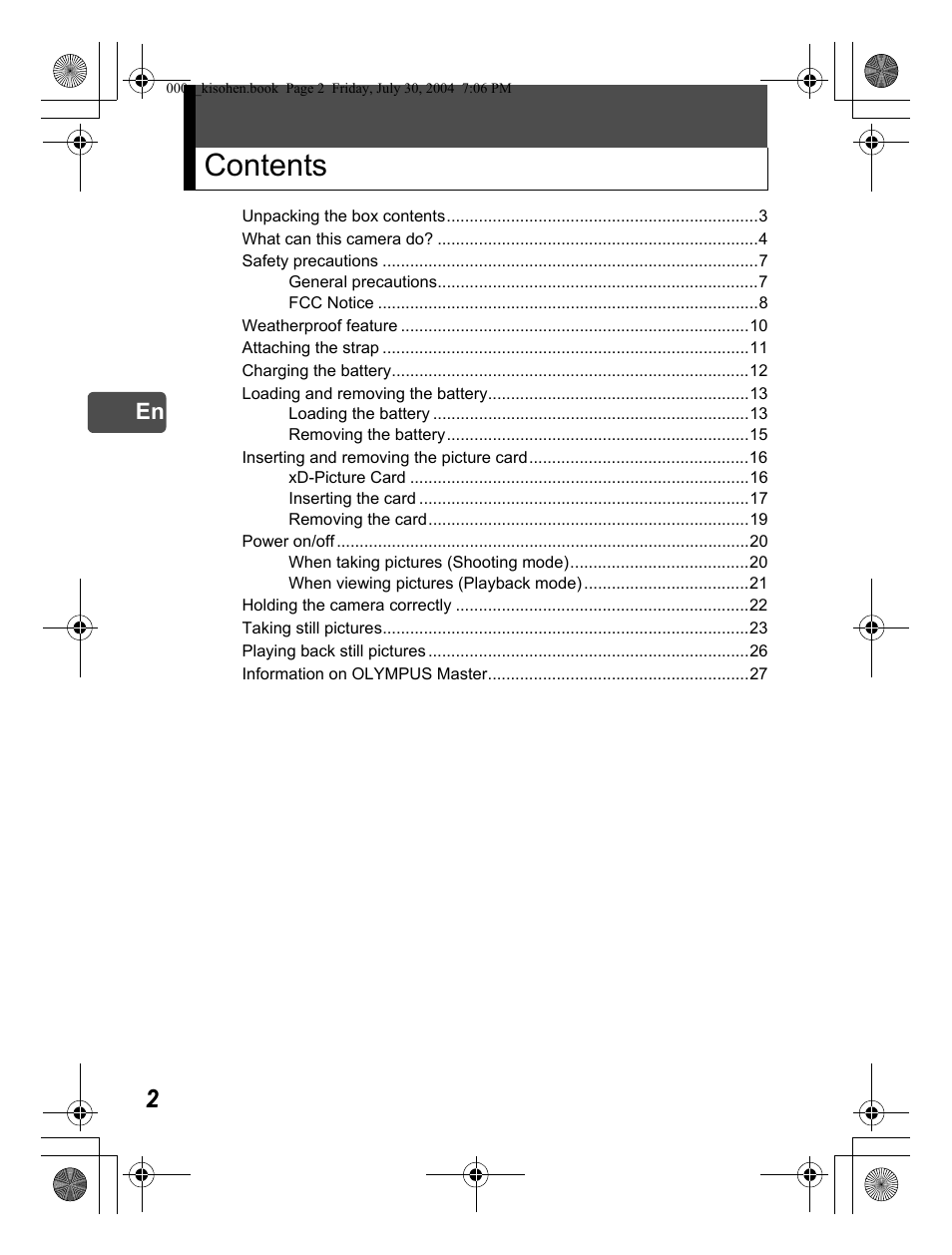 Olympus Stylus Verve User Manual | Page 2 / 163
