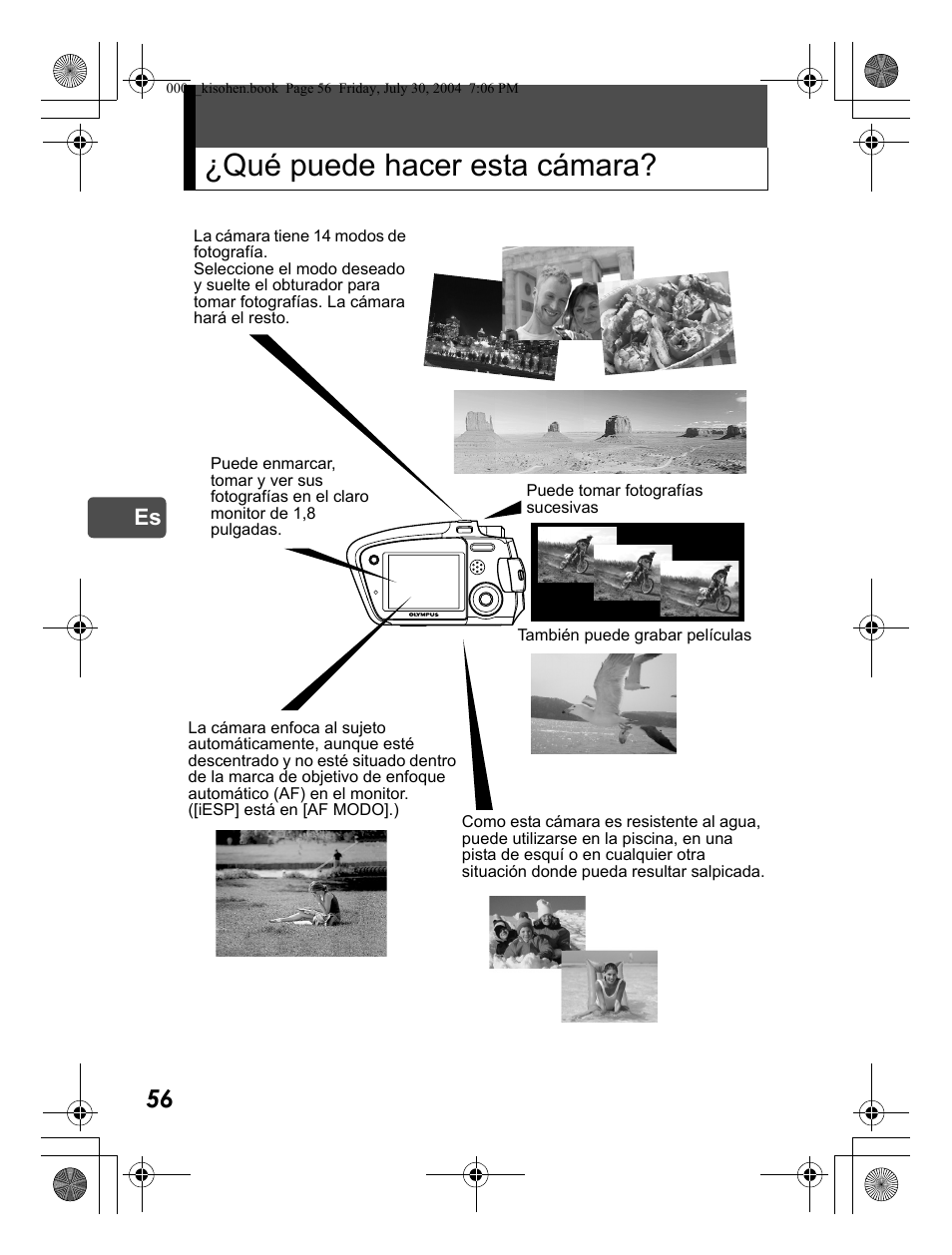 Qué puede hacer esta cámara | Olympus Stylus Verve User Manual | Page 56 / 163