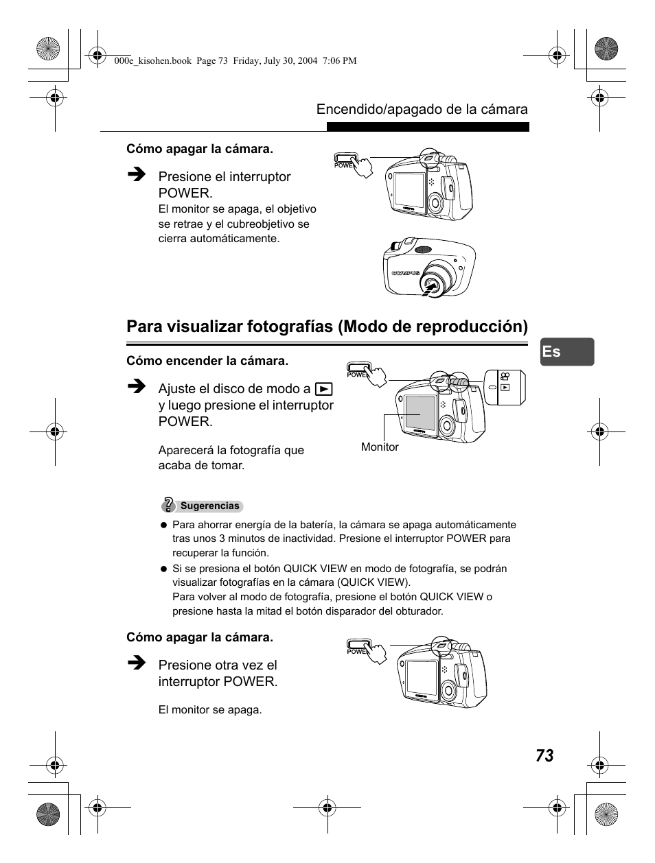 Para visualizar fotografías (modo de reproducción) | Olympus Stylus Verve User Manual | Page 73 / 163
