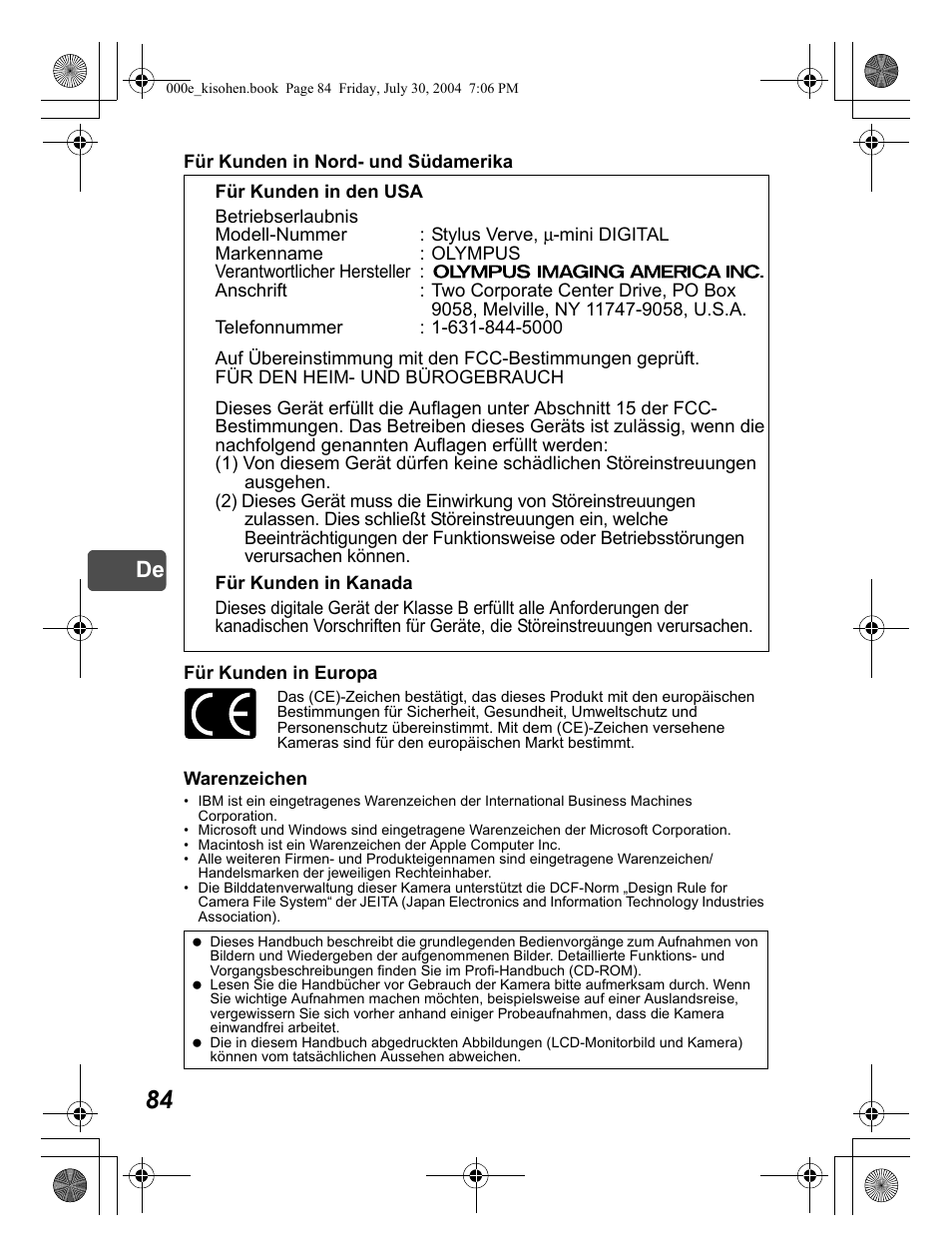 Olympus Stylus Verve User Manual | Page 84 / 163