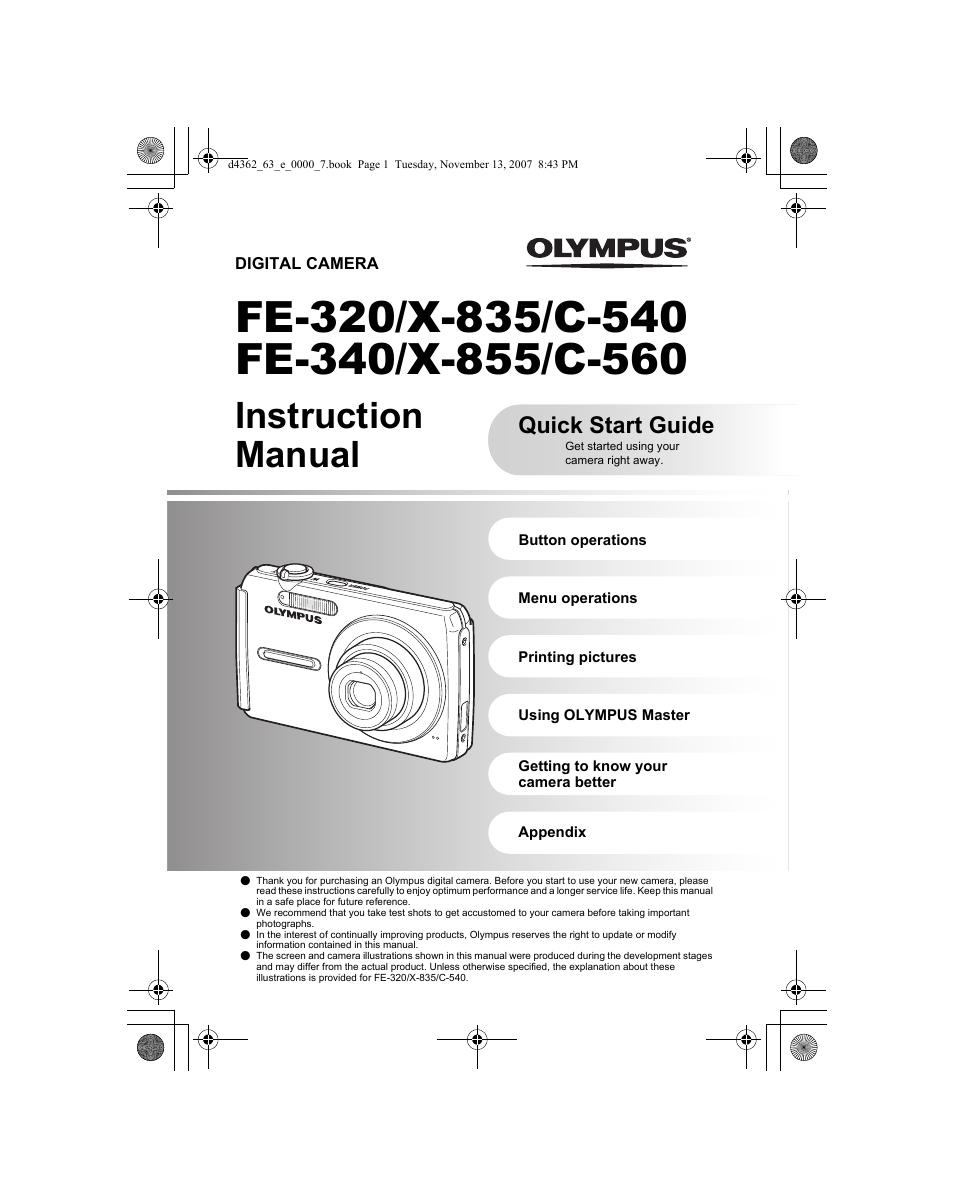 Olympus FE-340 User Manual | 68 pages