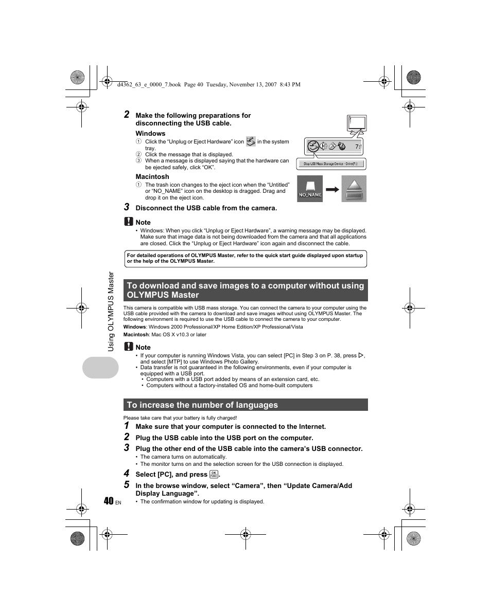 Olympus FE-340 User Manual | Page 40 / 68