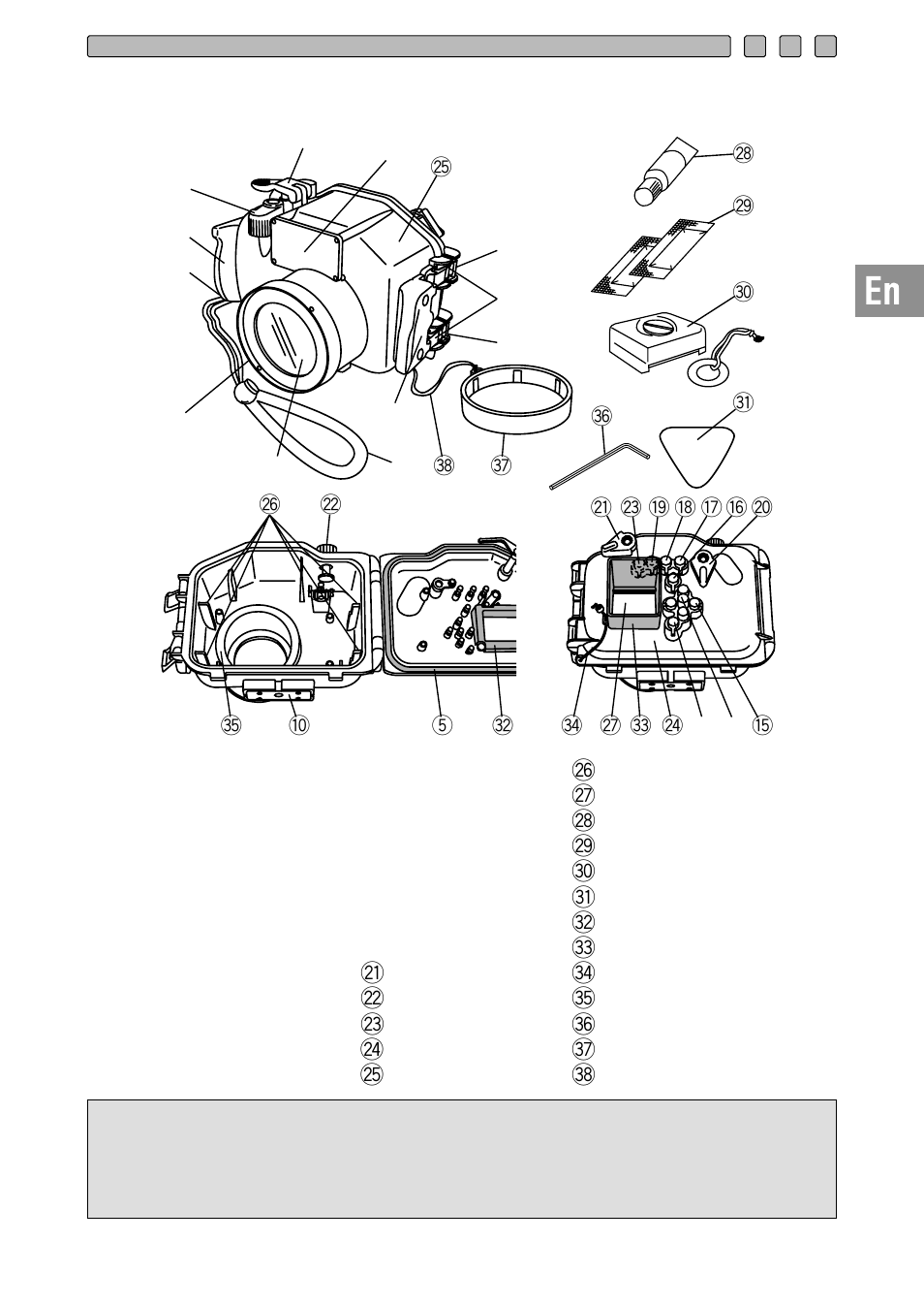 E-10, Names of the parts | Olympus PT-018 User Manual | Page 11 / 38