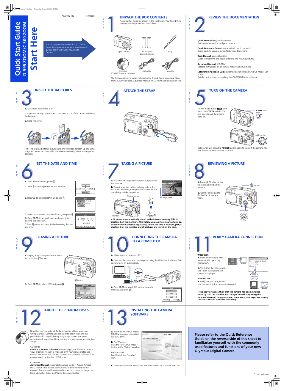 Olympus D-595 Zoom User Manual | 2 pages