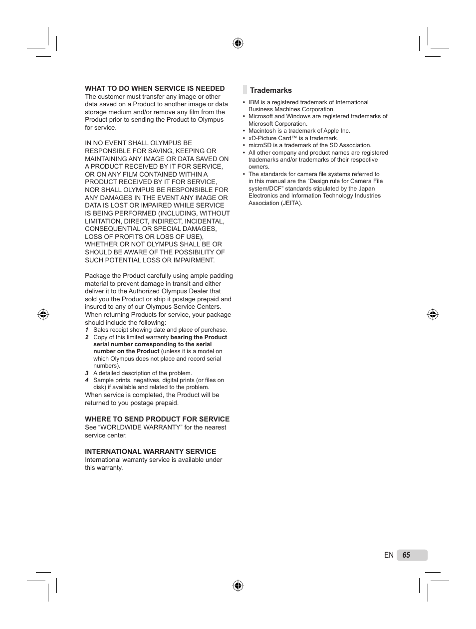 Olympus STYLUS 7000 User Manual | Page 65 / 70