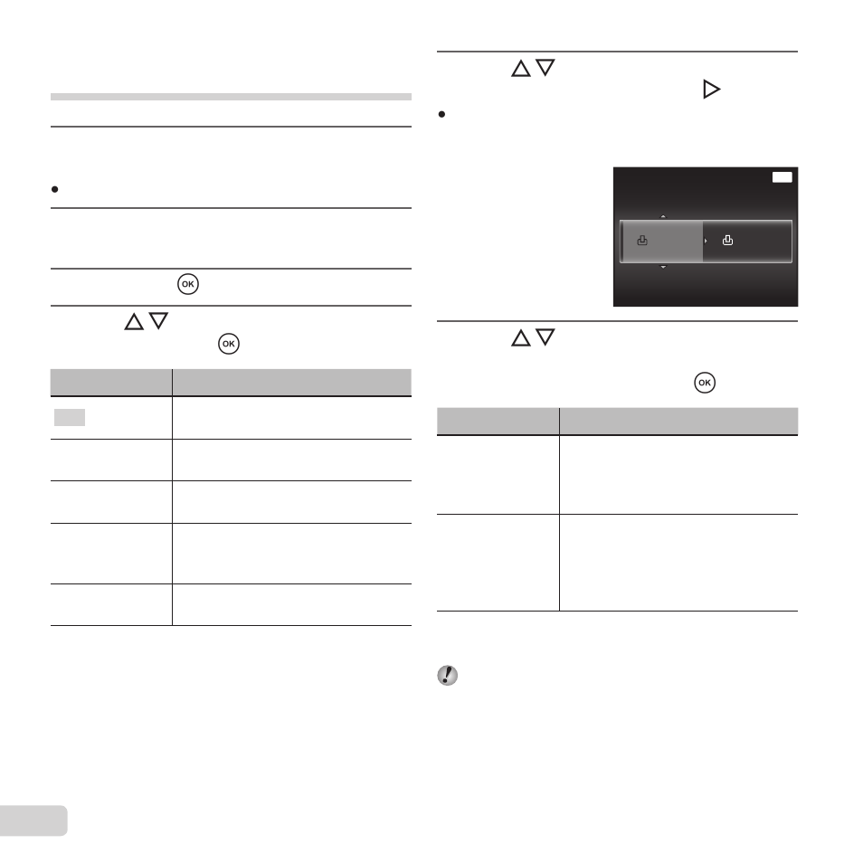 46 en, Display the image to be printed on the monitor, Press the a button | Use fg to select [size] (submenu 3), and press i | Olympus VG-190 User Manual | Page 46 / 78