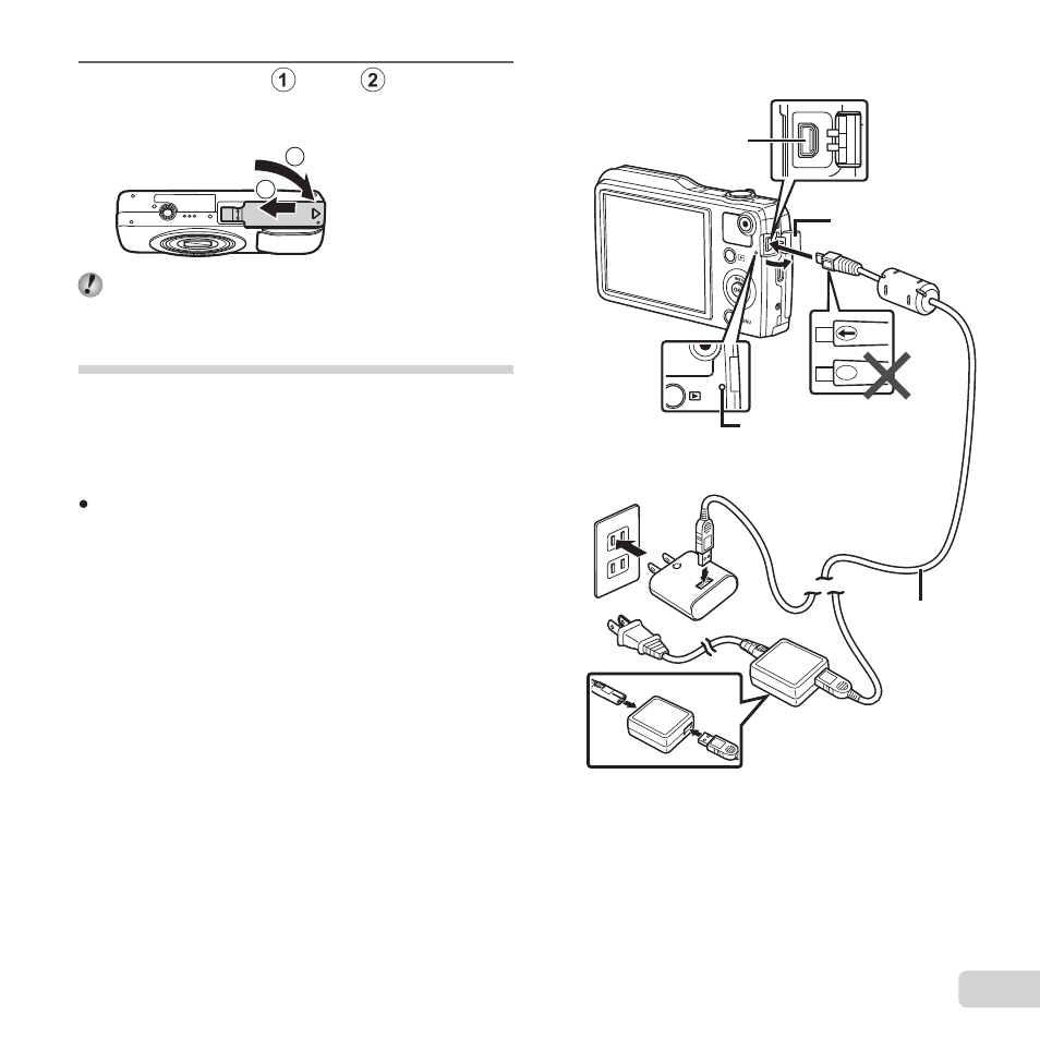 Charging the battery | Olympus VG-190 User Manual | Page 5 / 78