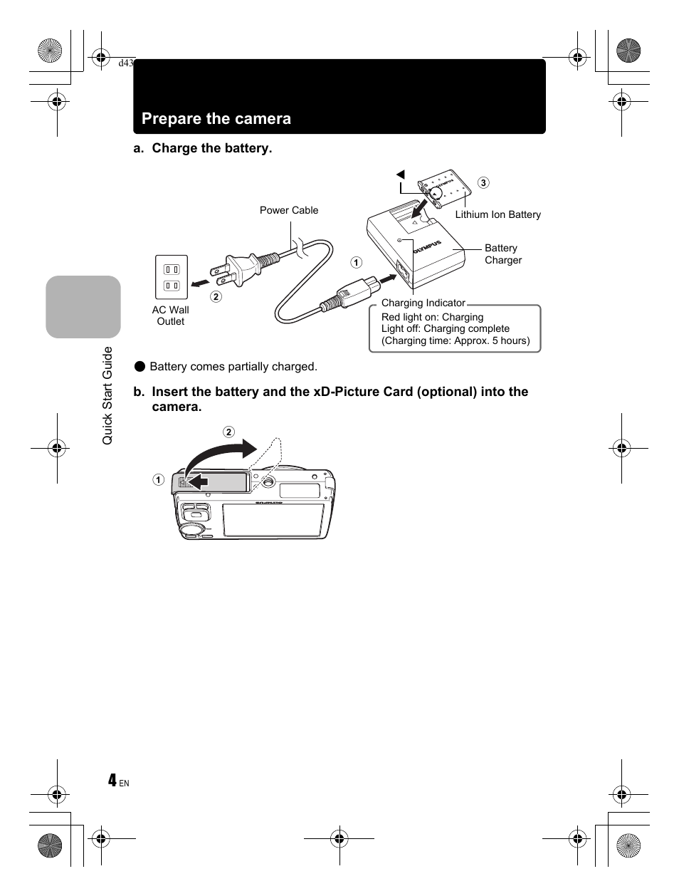 Prepare the camera | Olympus FE-290 User Manual | Page 4 / 68