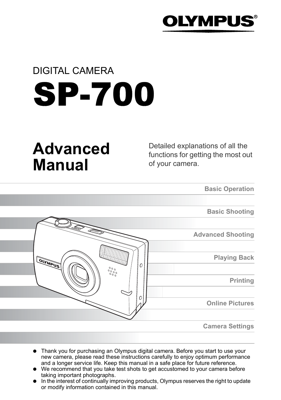 Olympus SP-700 User Manual | 187 pages