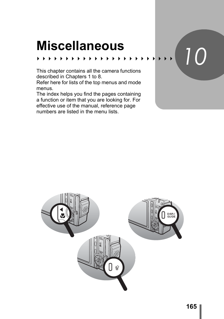 10 miscellaneous, Miscellaneous, P. 165 | Olympus SP-700 User Manual | Page 165 / 187