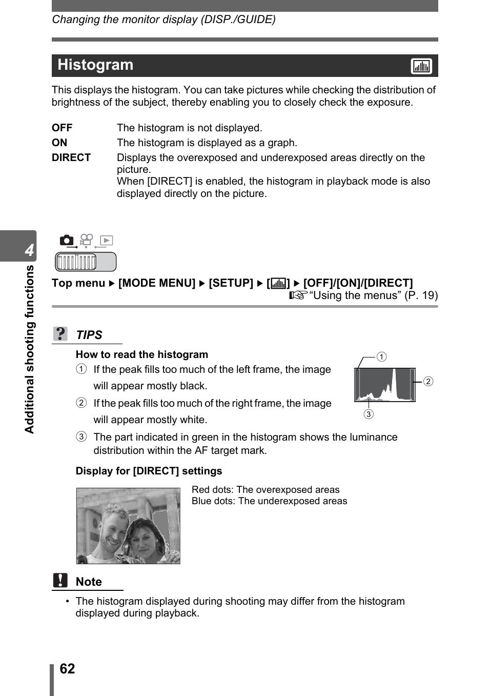Histogram | Olympus SP-700 User Manual | Page 62 / 187